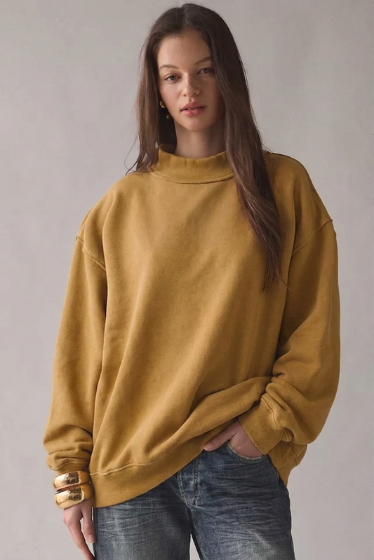 On Repeat Reversible Mock Neck Sweatshirt Top