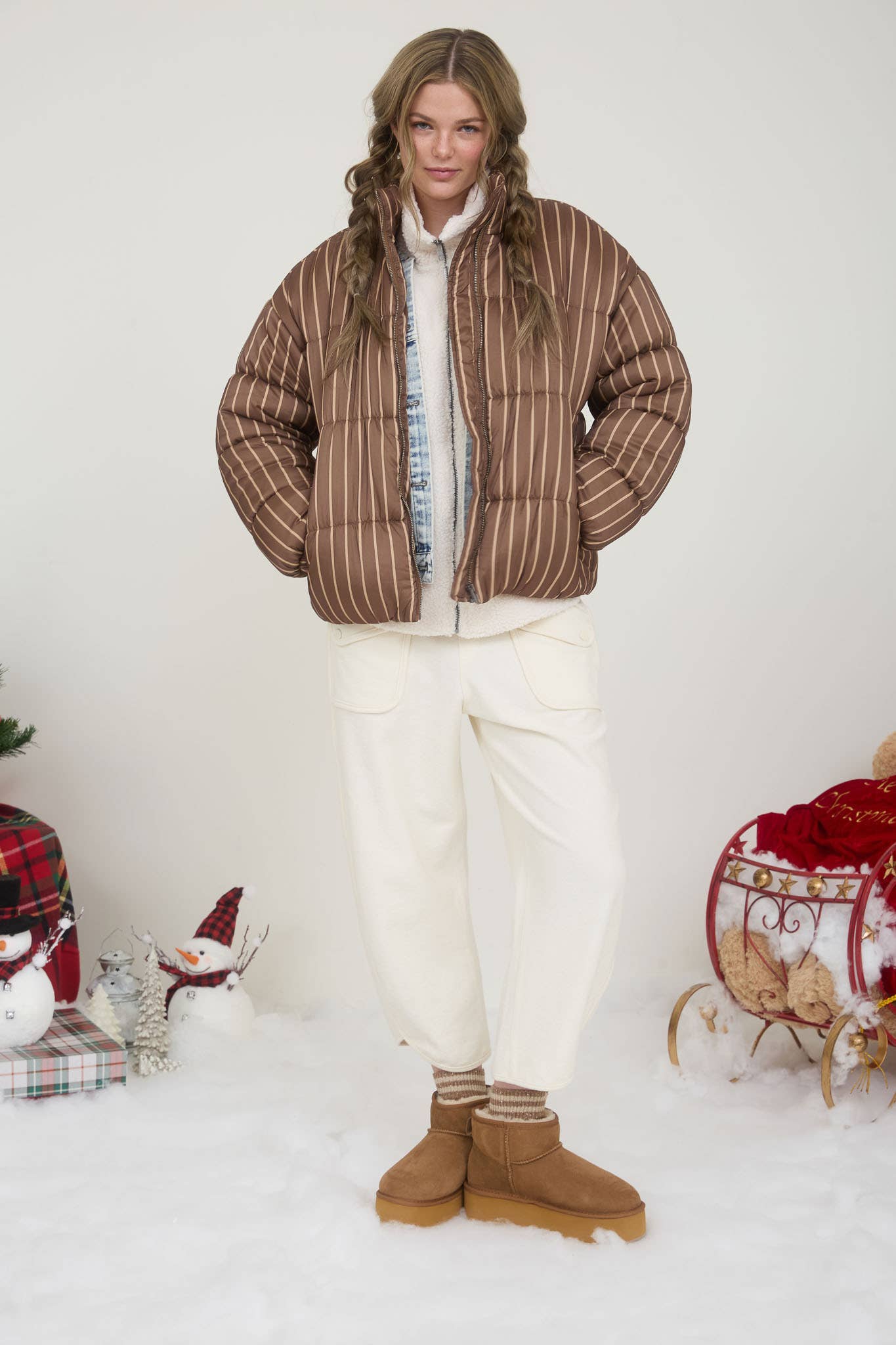 Cozy Lines Striped Puffer Jacket