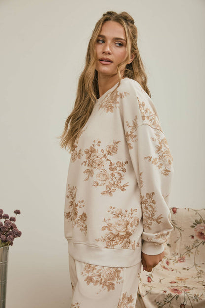 Autumn Daydream Floral Crew Neck Top