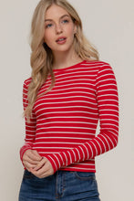 Load image into Gallery viewer, Stripes &amp; Vibes Long Sleeve Striped Knit Top