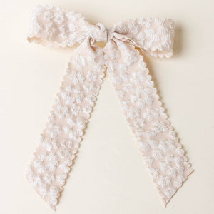 Flower Scallop Hair Bow