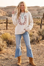 Load image into Gallery viewer, Western Horseshoe Cactus Knit Sweater