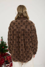 Load image into Gallery viewer, Snuggle Bug Checkered Faux Shearling Button Down Shacket