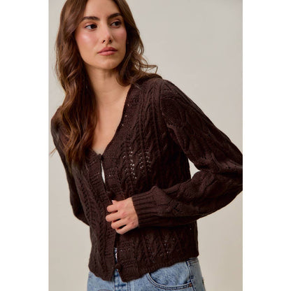 SWEATER WEAVING CARDIGAN TOP