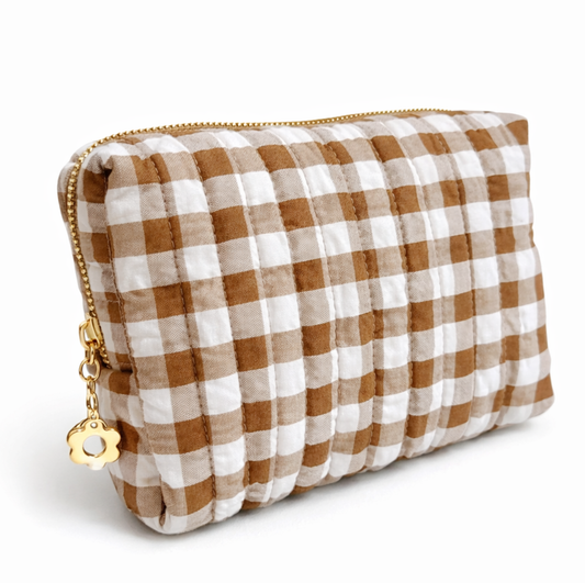 Everyday Color Gingham Cosmetic Bag – Lightweight Travel Pouch