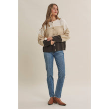 Load image into Gallery viewer, Morning Chai Color-block Sweater Cardigan