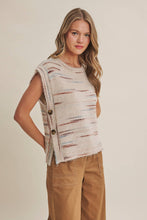 Load image into Gallery viewer, Soft Horizon Space-Dye Side Button Sweater Vest