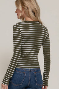 Stripes & Vibes Long Sleeve Striped Knit Top