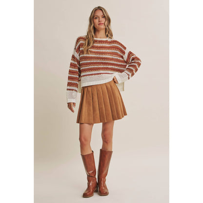 Rodeo Romance Vegan Suede Pleated Mini Skirt