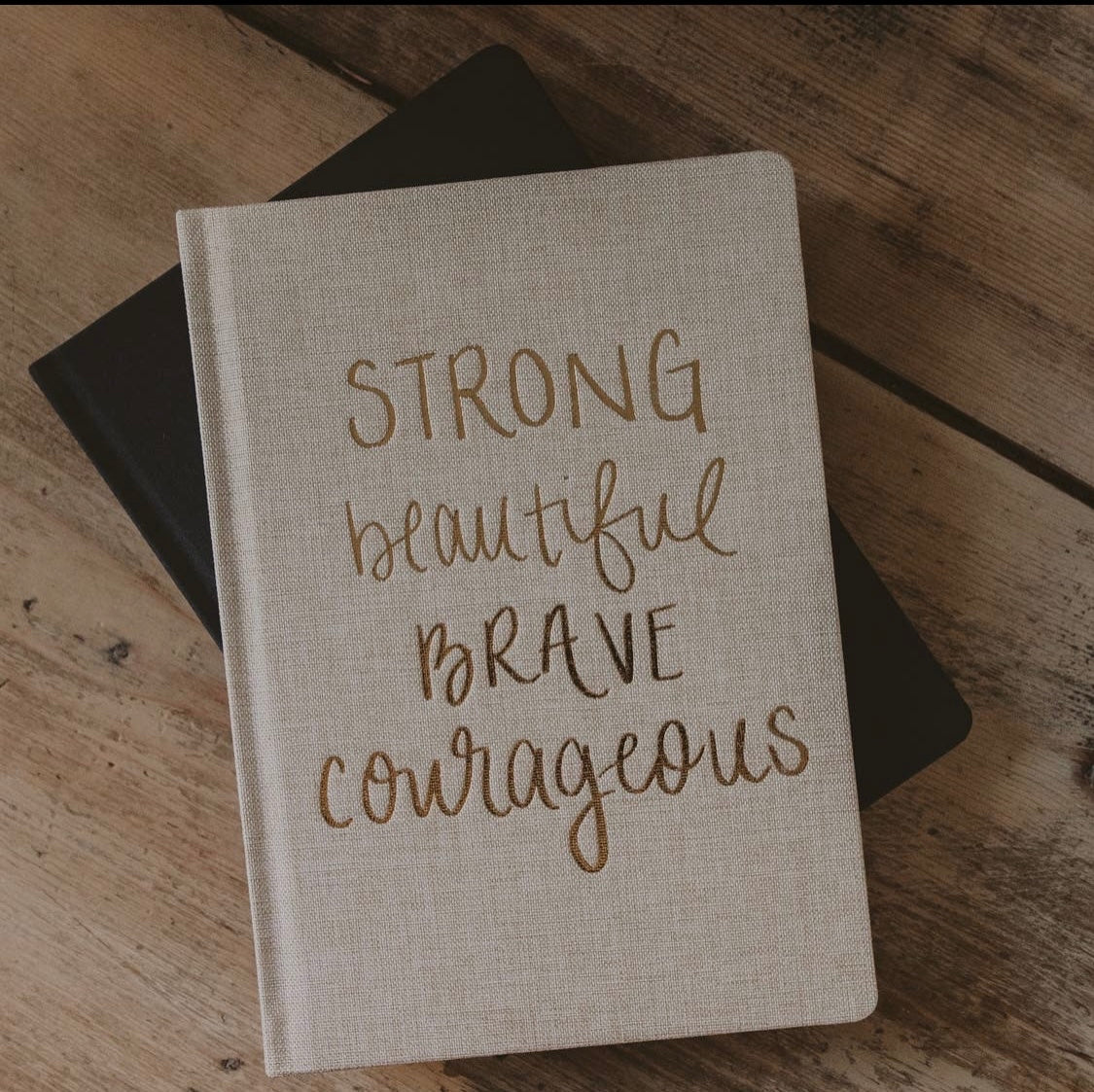 Strong Beautiful Brave Fabric Journal