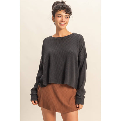 Can’t Crop the Feeling Open Back Knit Top