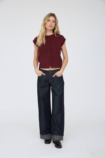 Simple Moments Sleeveless Cardigan