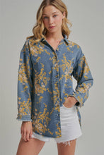 Load image into Gallery viewer, Wildflower Wishes Floral Denim Relaxed Shacket