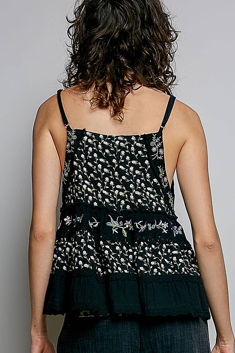 Daisy Drift Embroidered Tank