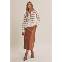 Load image into Gallery viewer, Modern Heritage Stripe Henley Twofer Sweater Top