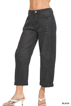 Load image into Gallery viewer, Splash of Color Barrel-Leg Cropped Denim Pants