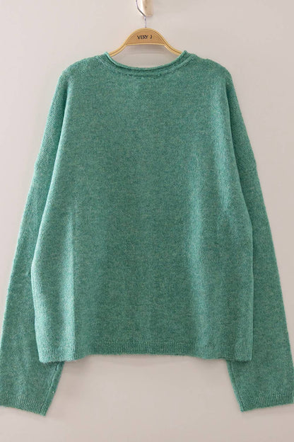 12W3789N-Soft Touch Button Cardigan