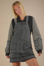 Load image into Gallery viewer, All Washed Up Denim Overall Mini Dress