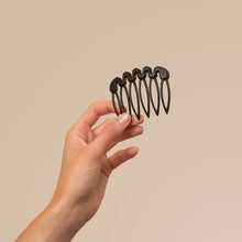 Load image into Gallery viewer, Recycled Plastic French Hair Combs 2pc Set - Black