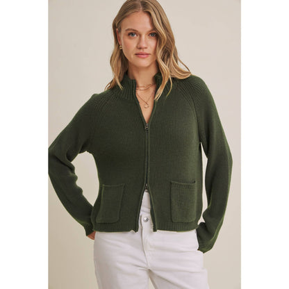 Simple Comfort 2-Way Zip Everyday Sweater Jacket With Pockets