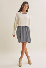 Load image into Gallery viewer, Golden Fields Layered Contrast Twofer Stripe Mini Dress