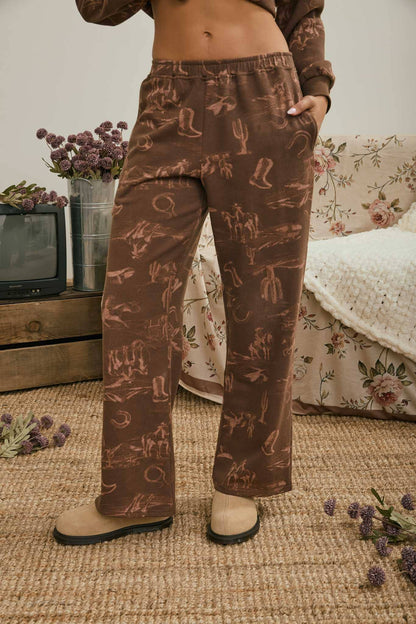Western Print Joggers