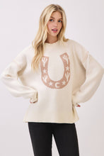 Load image into Gallery viewer, Western Horseshoe Cactus Knit Sweater