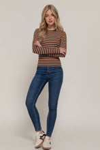 Load image into Gallery viewer, Stripes &amp; Vibes Long Sleeve Striped Knit Top