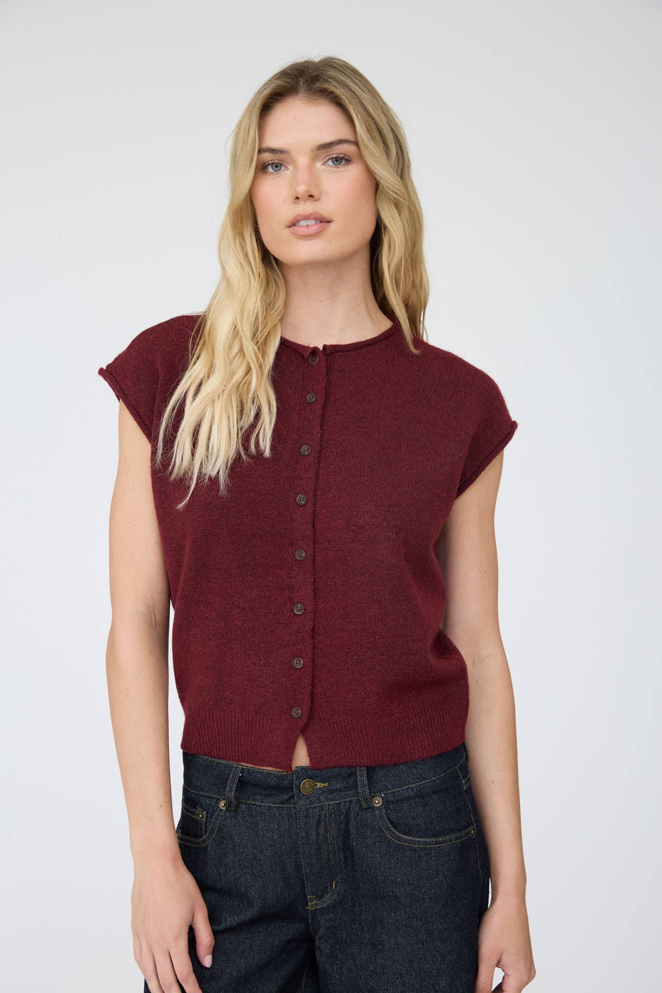Simple Moments Sleeveless Cardigan