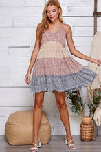 Load image into Gallery viewer, Patch Perfect Tiered Mini Dress