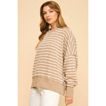 Load image into Gallery viewer, Between the Lines Textured Striped Pullover Top
