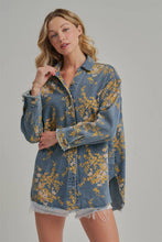 Load image into Gallery viewer, Wildflower Wishes Floral Denim Relaxed Shacket