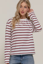 Load image into Gallery viewer, Long Sleeve Round Neck Neck Y/D Stripe Tee