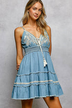 Load image into Gallery viewer, Southern Stitch Denim Embroidered Dress