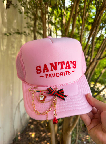 Santa's Favorite Light Pink Trucker Hat