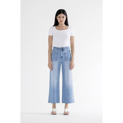 Take The High Road Cropped Wide Leg Jeans
