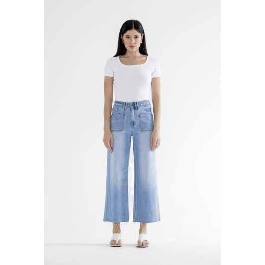 Take The High Road Cropped Wide Leg Jeans
