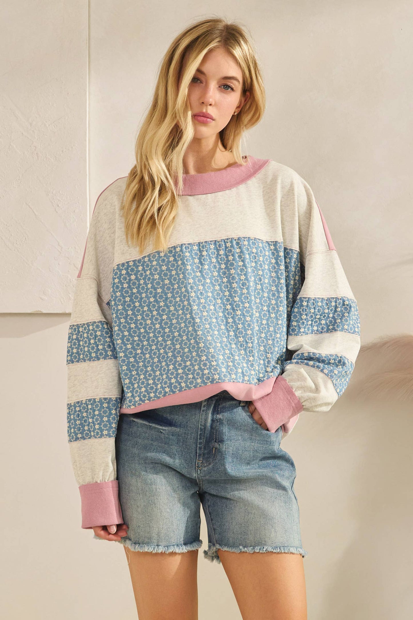 Retro Patchwork Sweatshirt