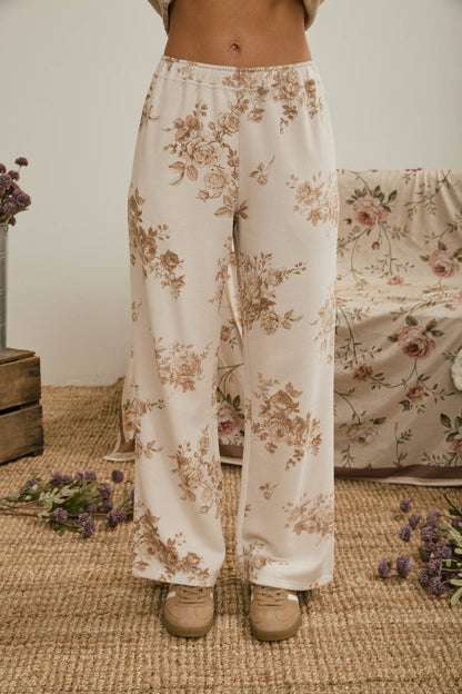 Autumn Daydream Floral Wide Leg Lounge Pants