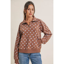 Load image into Gallery viewer, Spot On Polka Dot Half-Zip Pullover Sweatshirt