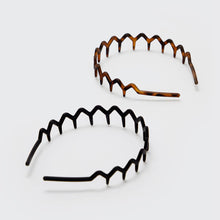 Load image into Gallery viewer, Zig Zag Headband 2pc - Black &amp; Tort