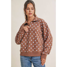 Load image into Gallery viewer, Spot On Polka Dot Half-Zip Pullover Sweatshirt