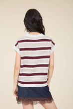 Load image into Gallery viewer, MARLED STRIPE RAW EDGE KNIT Sweater