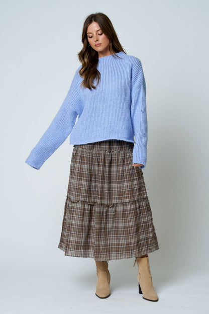 MOCK NECK LONG SLEEVE OVERSIZED KNIT SWEATER