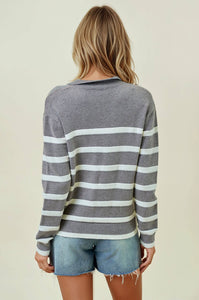 The Polo Club Striped Sweater Top