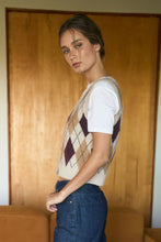 Load image into Gallery viewer, Plaid &amp; Proper Argyle Pattern  Button Down Knit Cardigan Vest