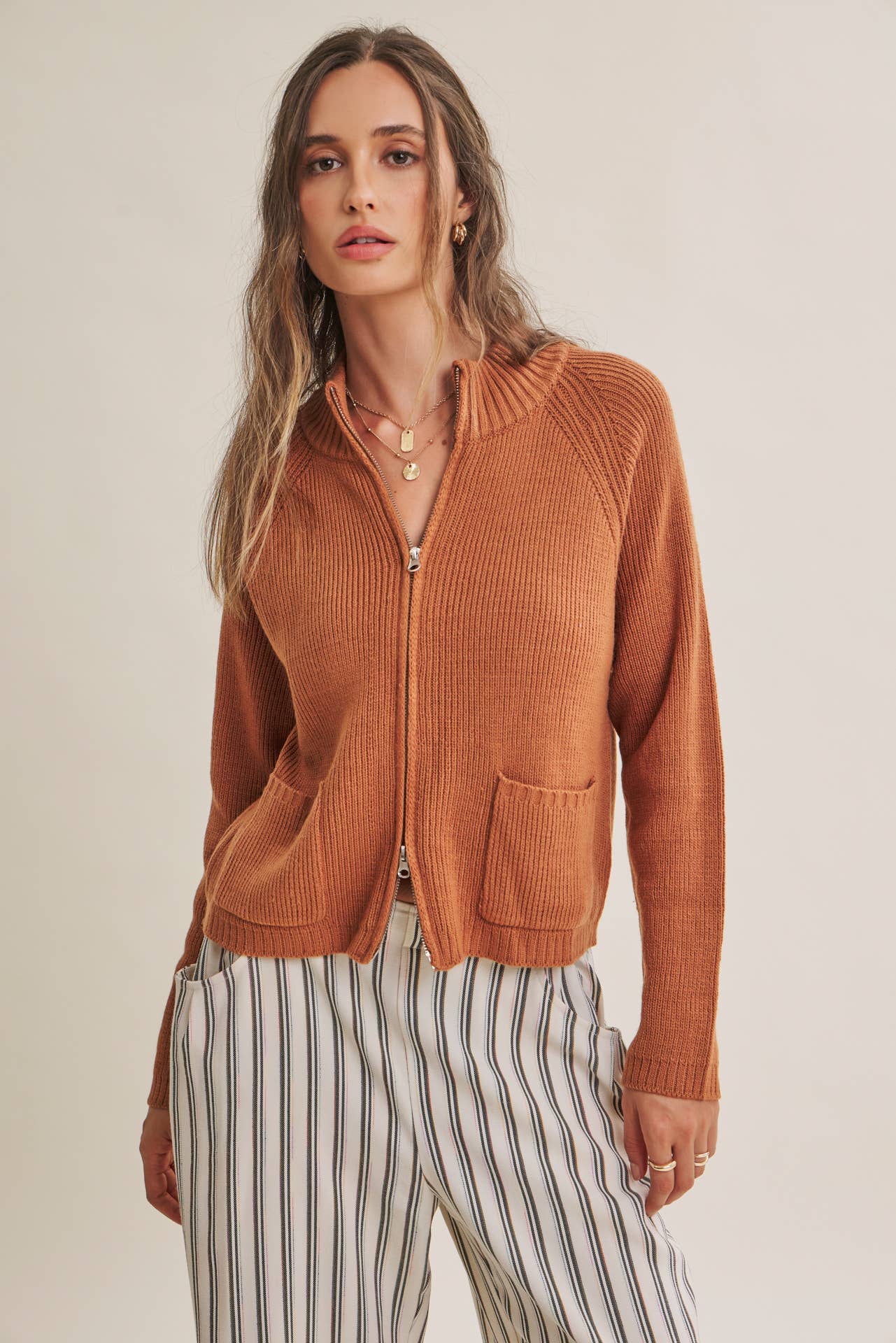 Simple Comfort 2-Way Zip Everyday Sweater Jacket With Pockets