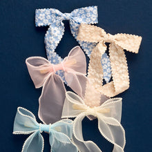 Load image into Gallery viewer, Sheer Pearl Hair Bow-Cream
