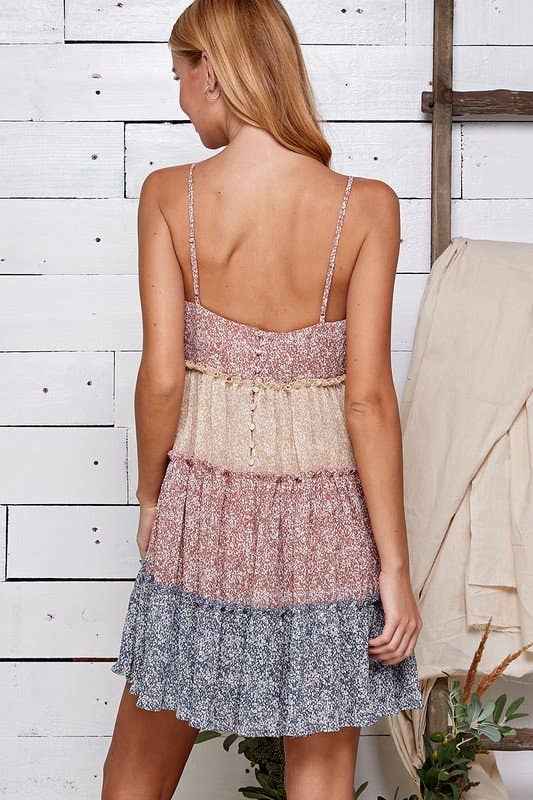 Patch Perfect Tiered Mini Dress