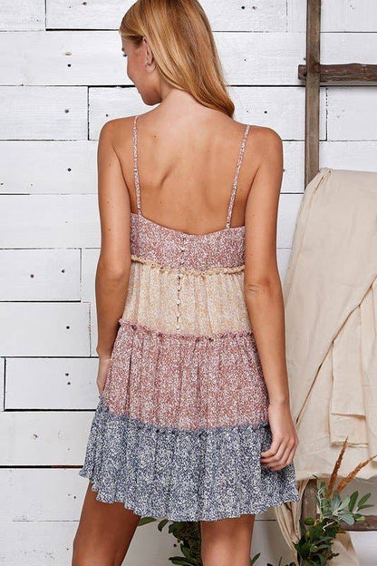 Patch Perfect Tiered Mini Dress